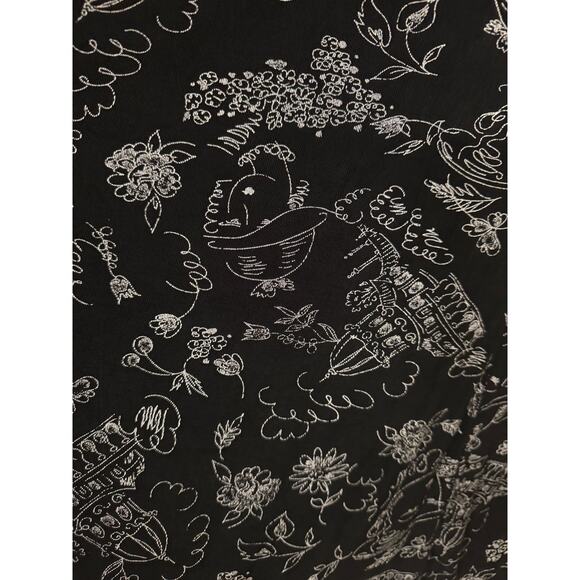 Coldwater Creek Black White Floral A-Line Skirt Pull On Travel Size 1X - Picture 3 of 4